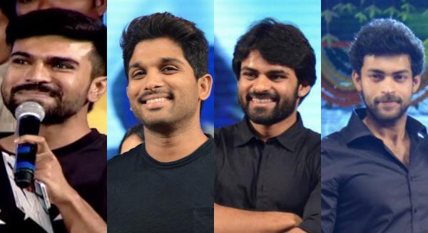 mega heroes,allu arjun,sai dharam tej,varun tej,ram charan tej  మెగాహీరోల సందడే సందడి!